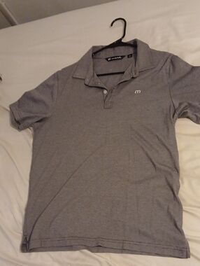 Travis Mathew Men's Gray Heather Polo with Embroidered Logo